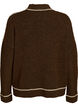 Knitted jumper with turtleneck and contrast stripes, Brown, Packshot image number 1