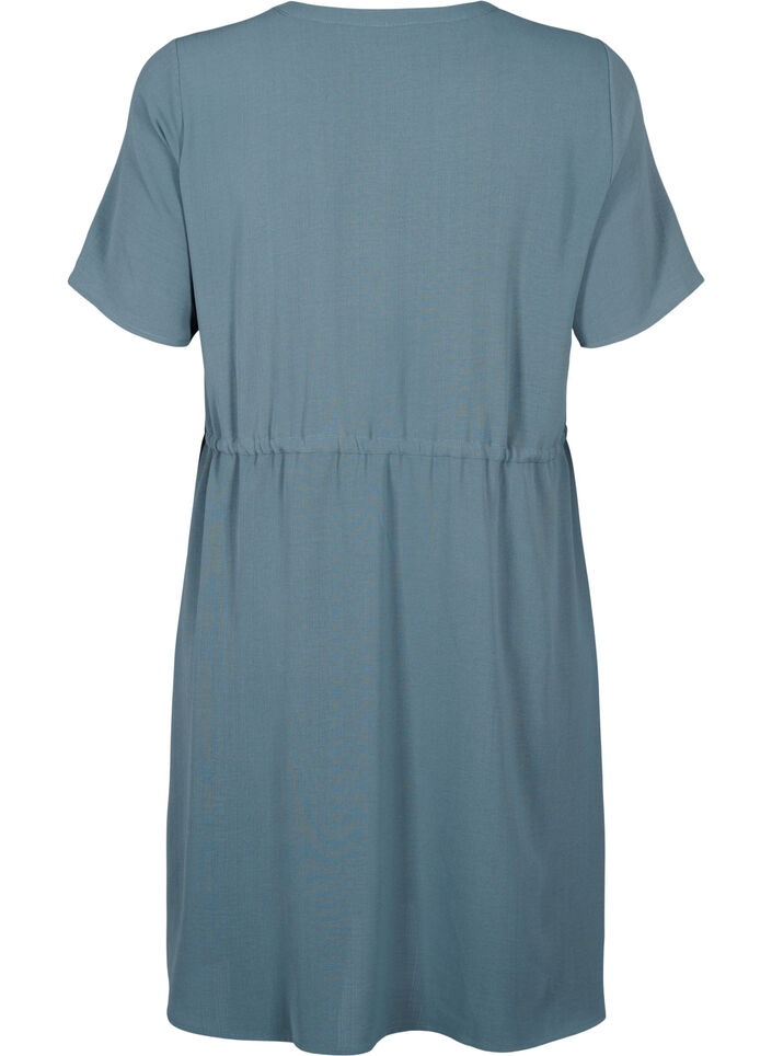 Short sleeve dress with tie waist, Balsam Green, Packshot image number 1