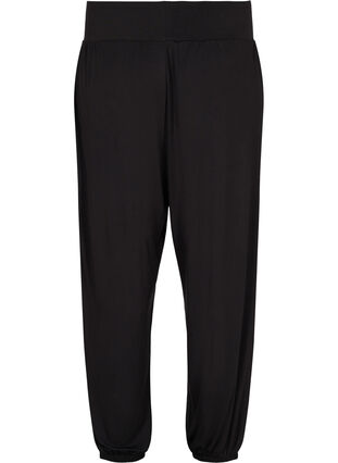 Loose-fitting trousers in viscose, Black, Packshot image number 1