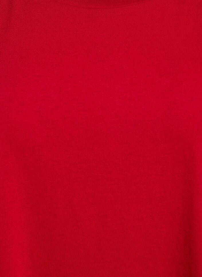 Short sleeved cotton blend t-shirt, Red, Packshot image number 2