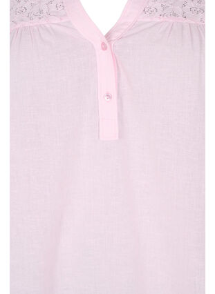 Cotton blouse with lace details, Pink-A-Boo, Packshot image number 2