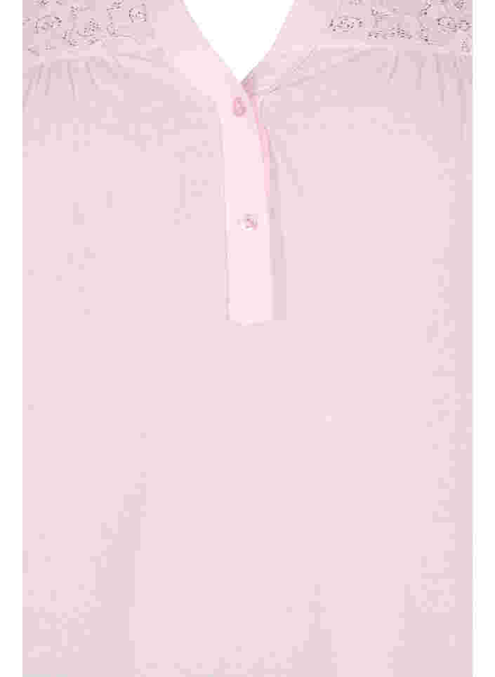 Cotton blouse with lace details, Pink-A-Boo, Packshot image number 2