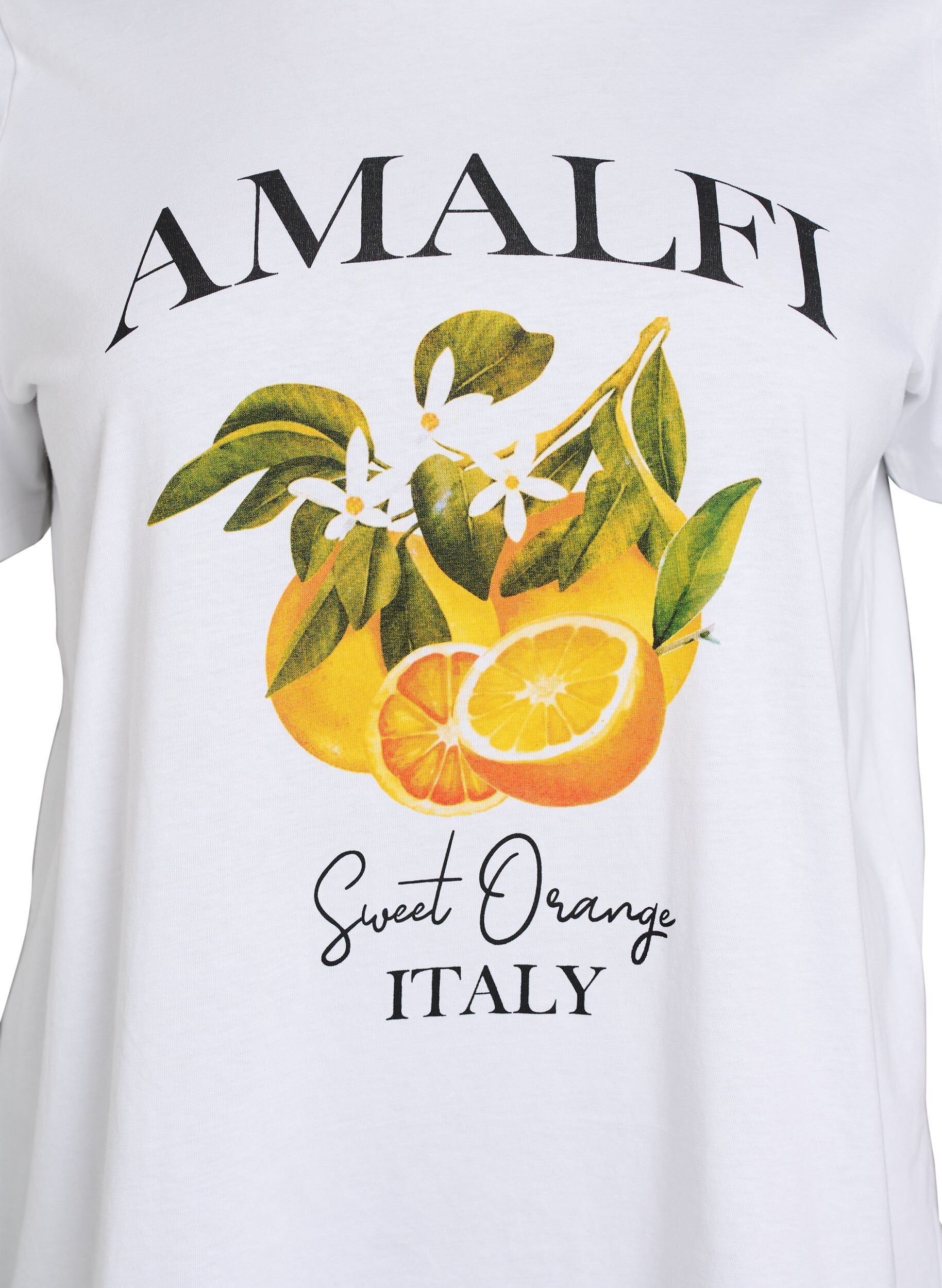 Zizzifashion Organic cotton T-shirt with citrus print, White, Packshot image number 2
