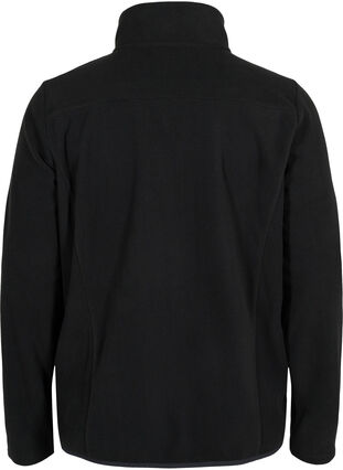High-neck fleece jacket with pockets, Black, Packshot image number 1