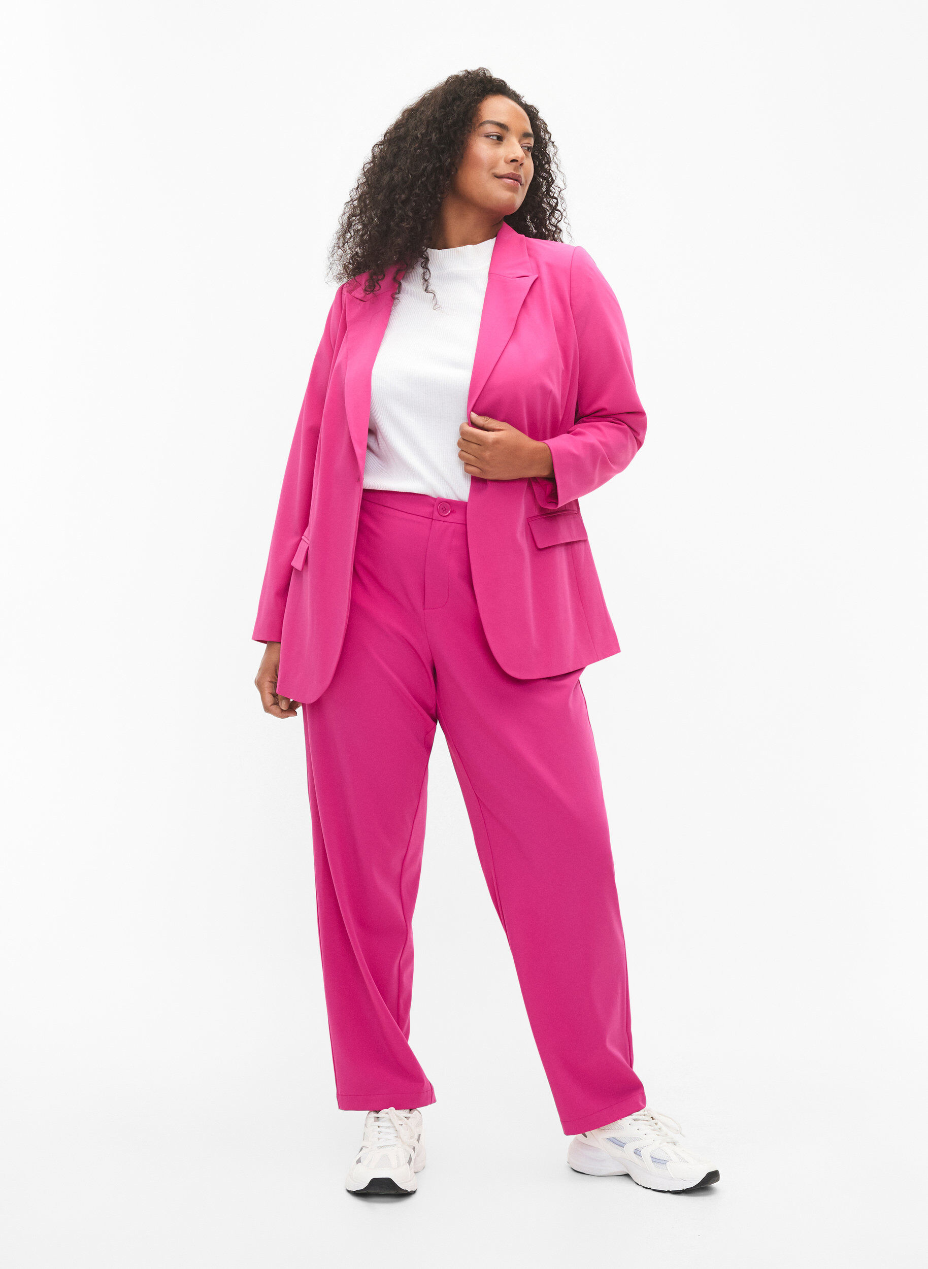 Zizzifashion Classic blazer with pockets, Festival Fuchsia, Model image number 2