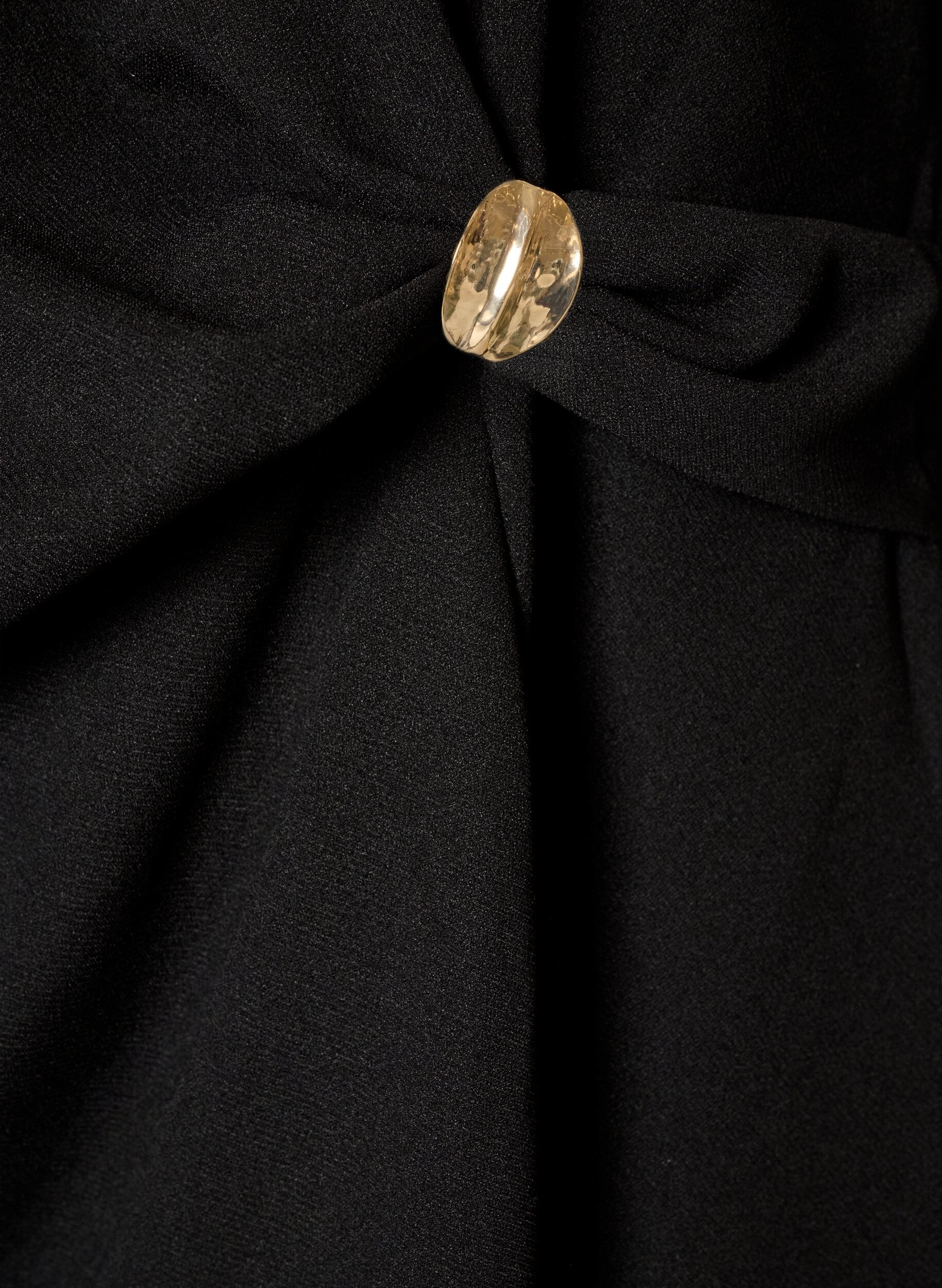 ZizzifashionBlouse with asymmetric draping and 3/4 sleeves, Black, Packshot image number 3
