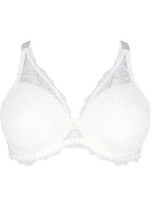 Padded lace bra with underwire, Bright White, Packshot image number 0
