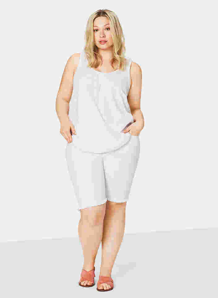 Top with lace trim, Bright White, Model image number 1
