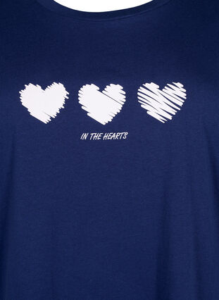 Crew neck cotton T-shirt with print, Medieval B.W. Hearts, Packshot image number 2