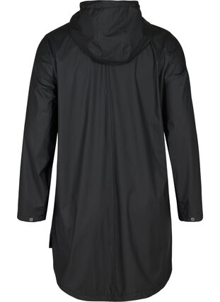 Rain coat with a hood and pockets, Black, Packshot image number 1