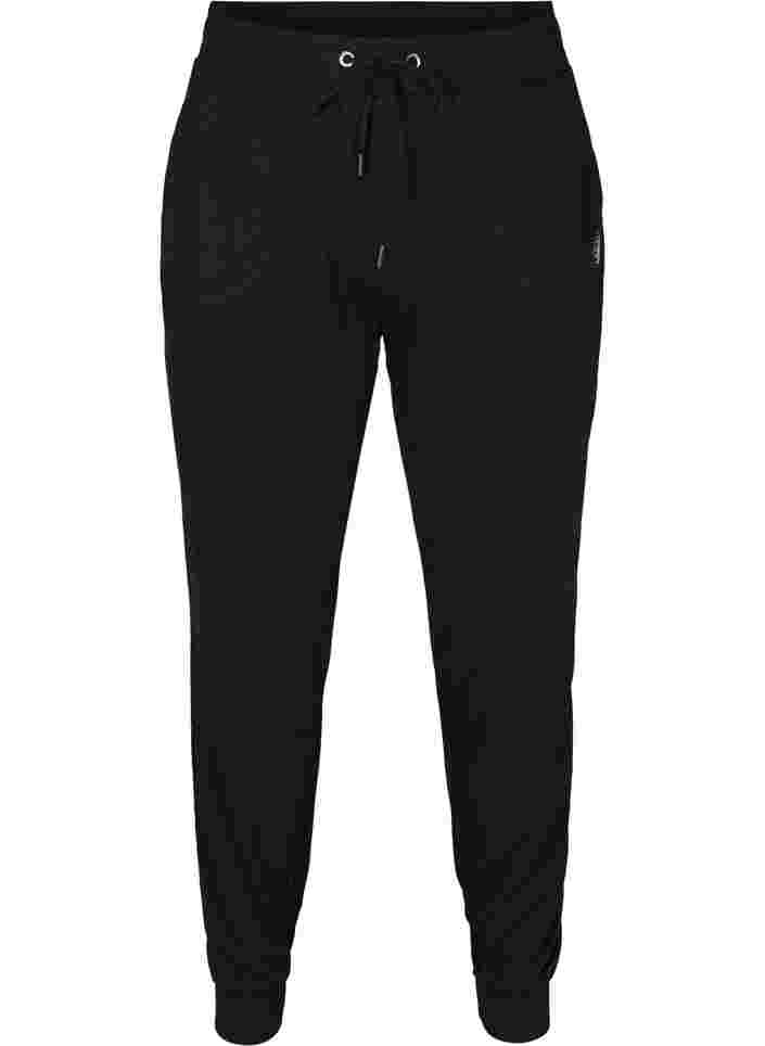 Loose fitness trousers with pockets, Black, Packshot image number 0