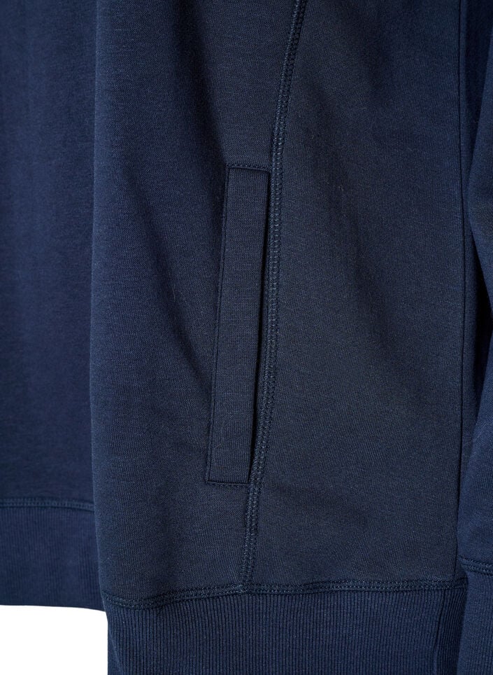 Sweatshirt with high collar and pockets, Blue, Packshot image number 3