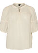 Blouse in seersucker with tie-string, Beige, Packshot image number 0