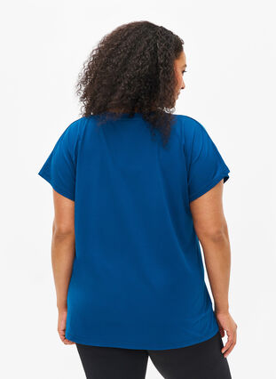 Loose training t-shirt with v-neck, Blue Opal, Model image number 1
