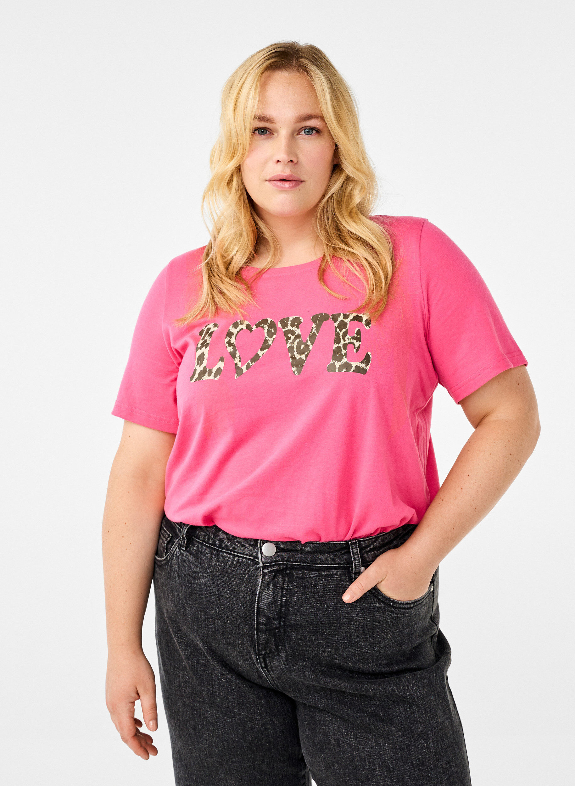 Zizzifashion FLASH - T-shirt with motif, Pink, Model image number 0