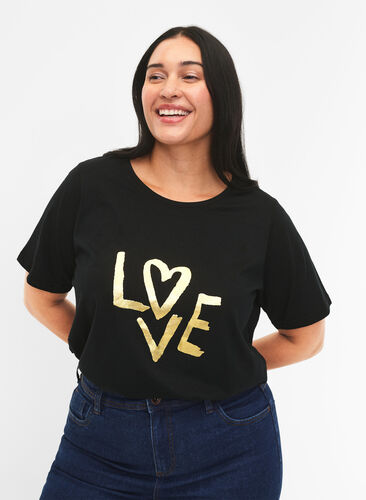 FLASH - T-shirt with motif, Black Heart, Model image number 0