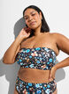 Floral bandeau bikini top, Blue, Model image number 0