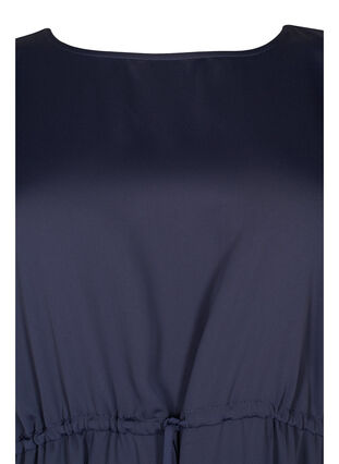 Short sleeve midi dress with adjustable waist, Evening Blue, Packshot image number 3