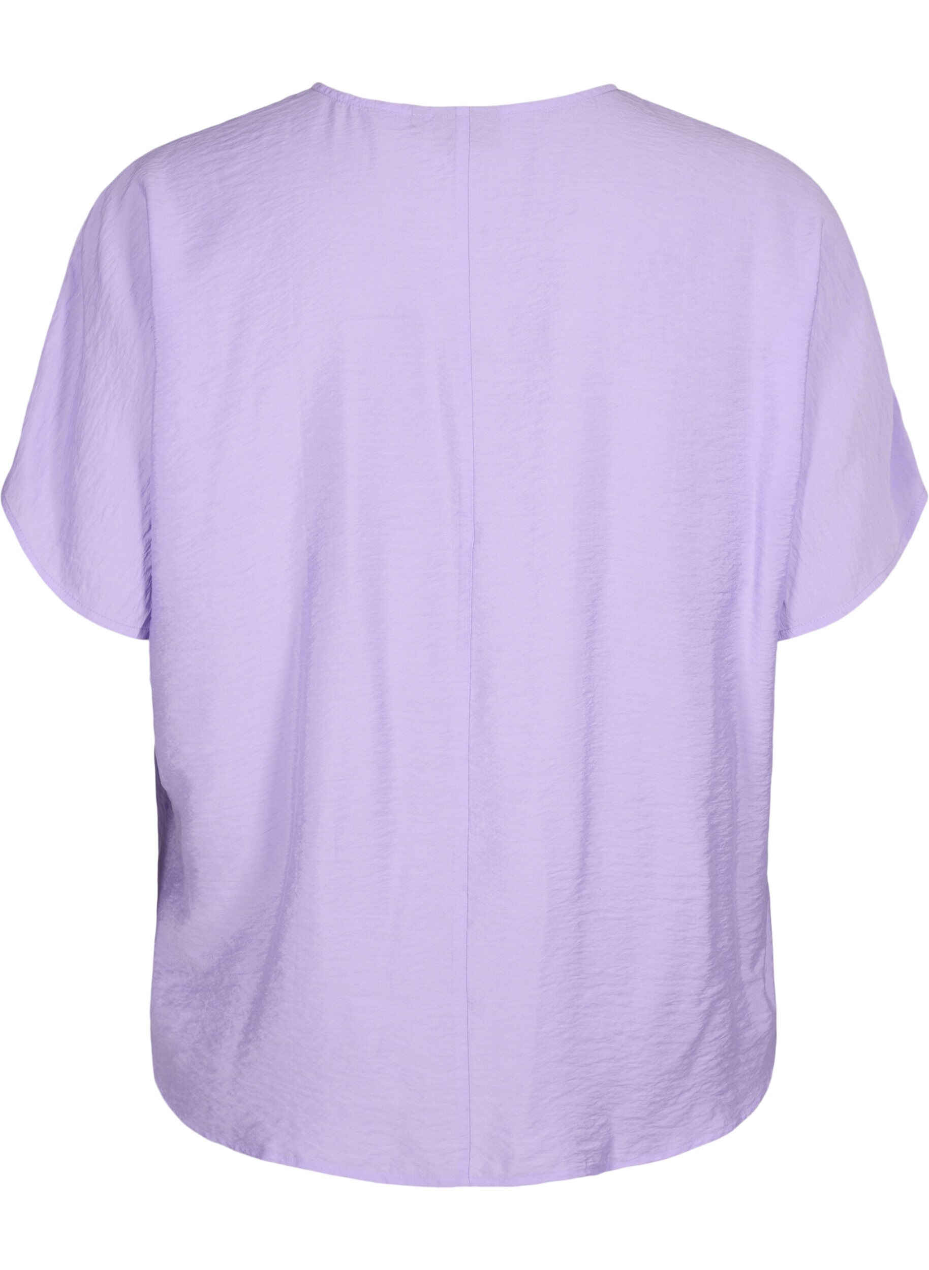 Zizzifashion Short sleeve blouse in viscose, Violet Tulip, Packshot image number 1