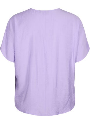 Short sleeve blouse in viscose, Violet Tulip, Packshot image number 1