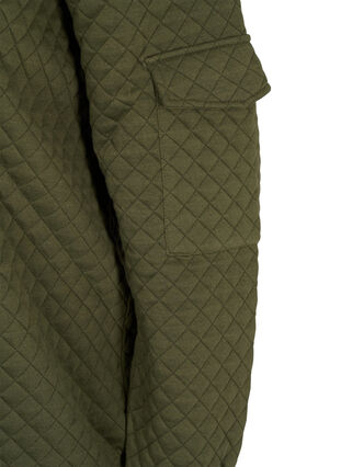 Quilted sweatshirt with zip, Ivy Green, Packshot image number 3