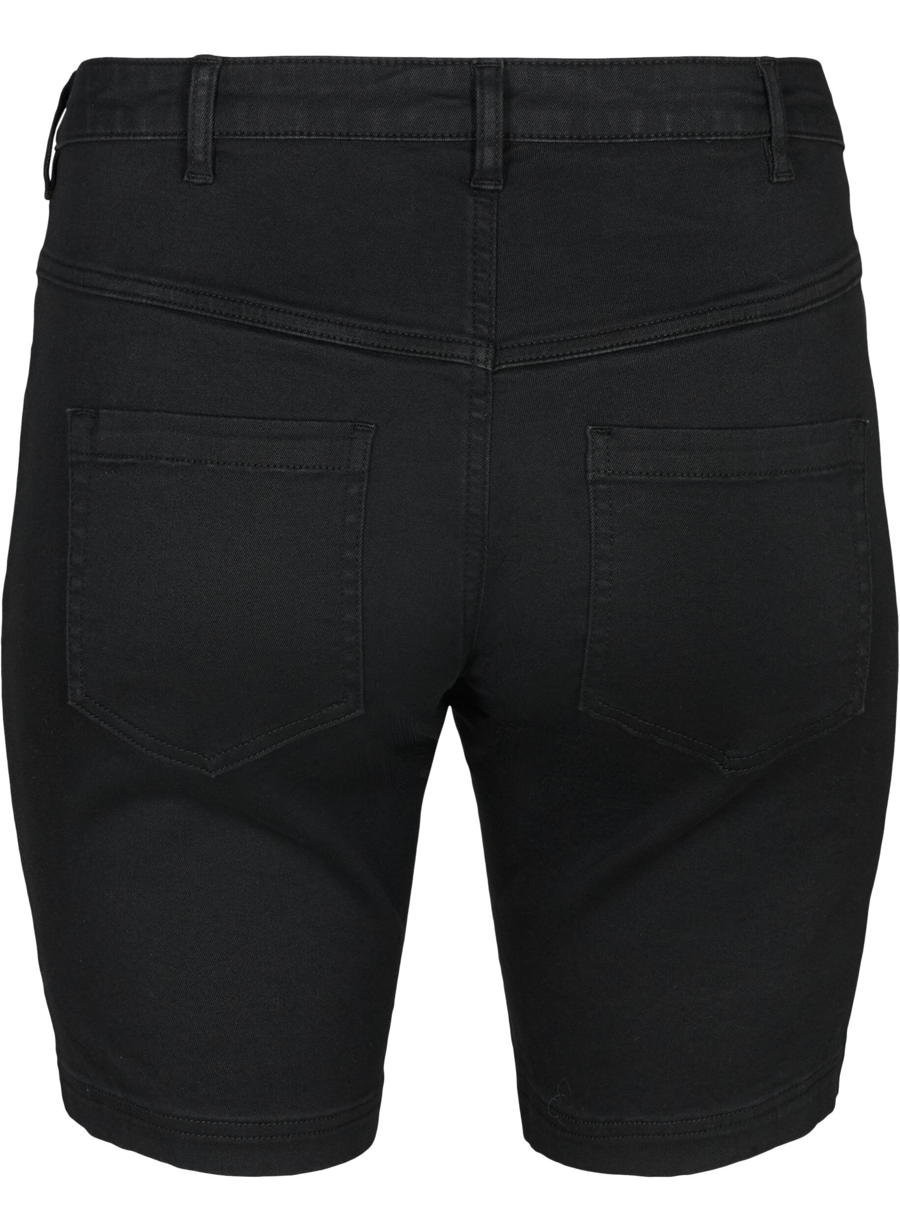 Zizzifashion Slim fit Emily short with a regular waist, Black, Packshot image number 1