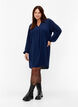 Long-sleeved V-neck dress, Navy, Model image number 2