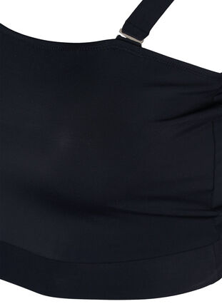 One shoulder ribbed bikini top, Black, Packshot image number 3