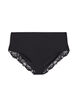Cotton panties with an inside pocket and lace, Black, Packshot image number 0