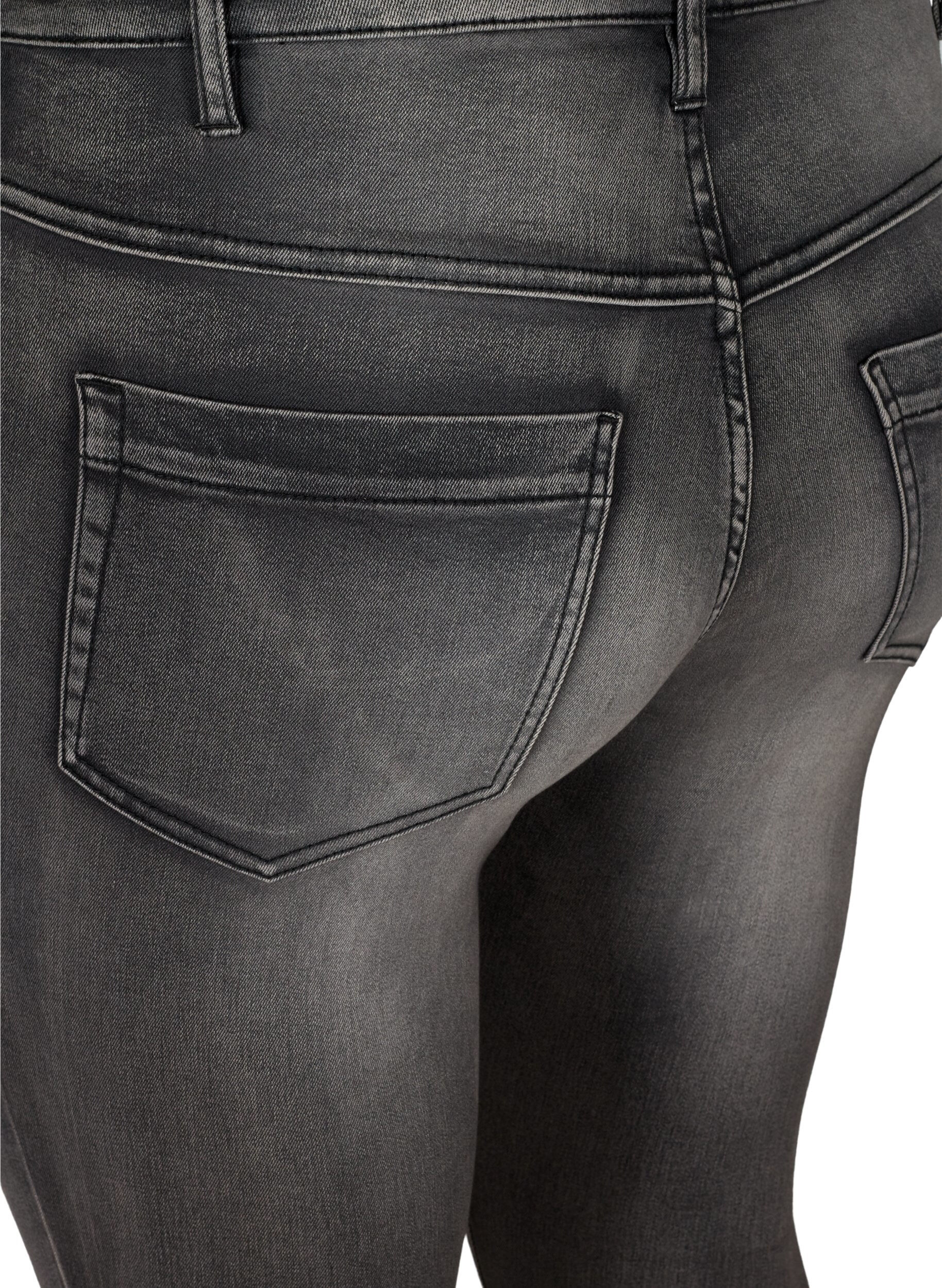 ZizzifashionSuper slim Amy jeans with high waist, Dark Grey Denim, Packshot image number 3