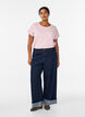 Short-sleeved cotton blend t-shirt, Pink, Model image number 1