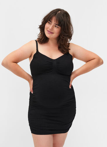 Seamless maternity top with breastfeeding function, Black, Model image number 0