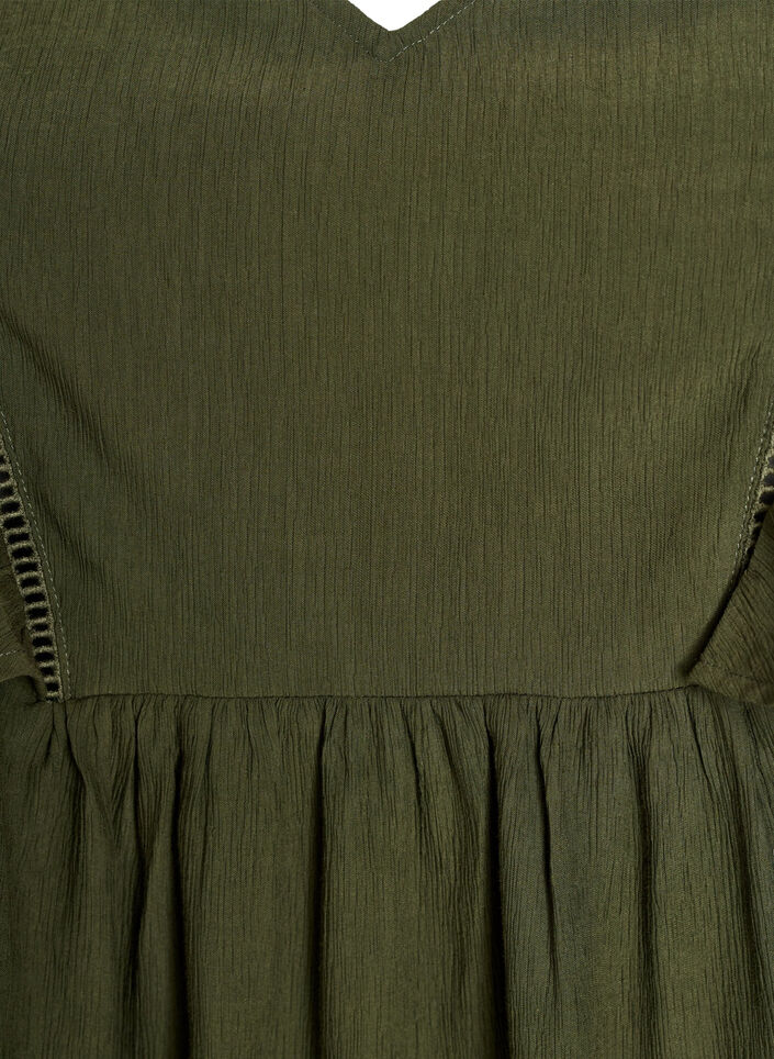 Blouse with short ruffle sleeves, Green, Packshot image number 2