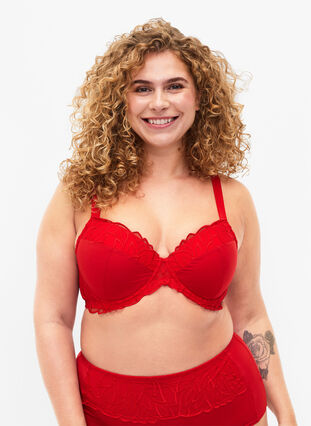 Padded bra with lace, Salsa, Model image number 0