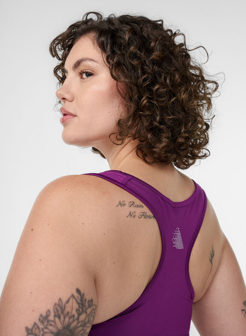 Sports bra with racerback, Purple, Model image number 3