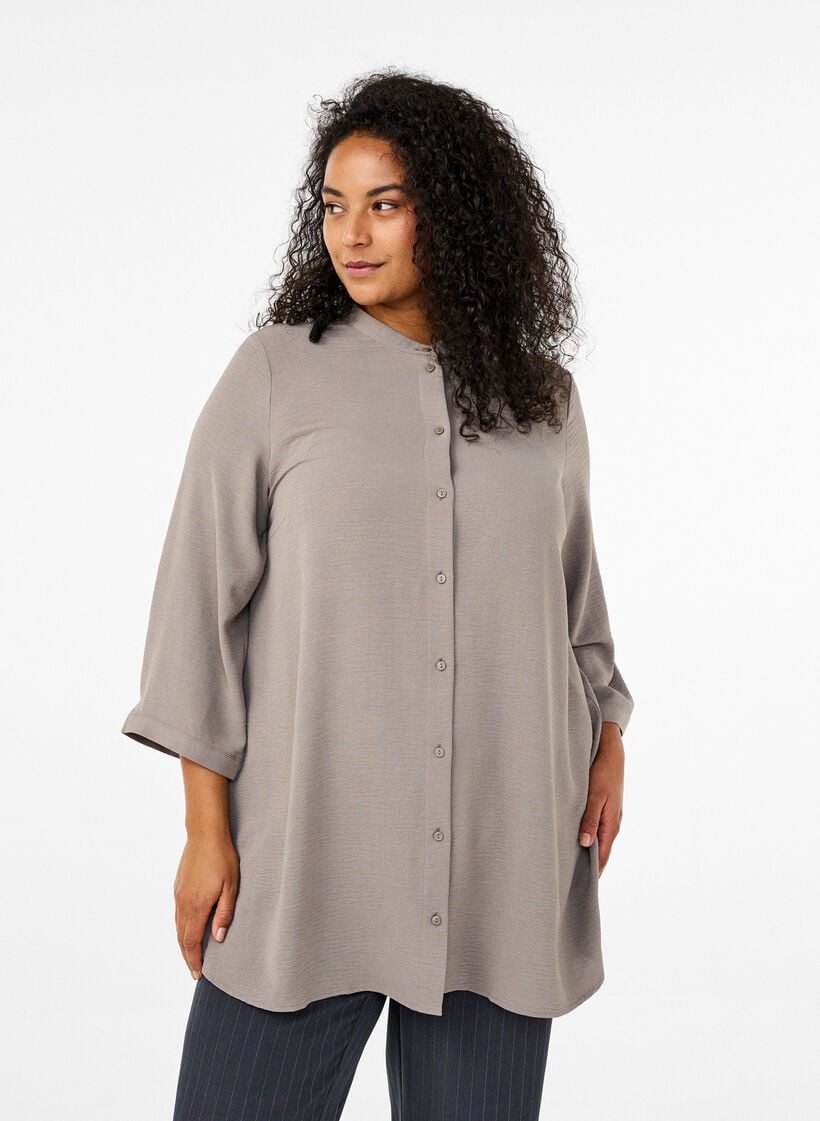 Tunic with 3/4 sleeves, Beige, Model image number 0
