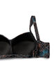 Bikini top with padding and print, Petrol, Packshot image number 3