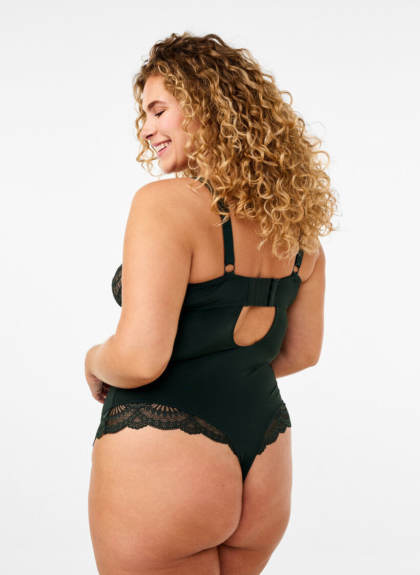 Bodystocking with underwire and string detail, Scarab, Model image number 1