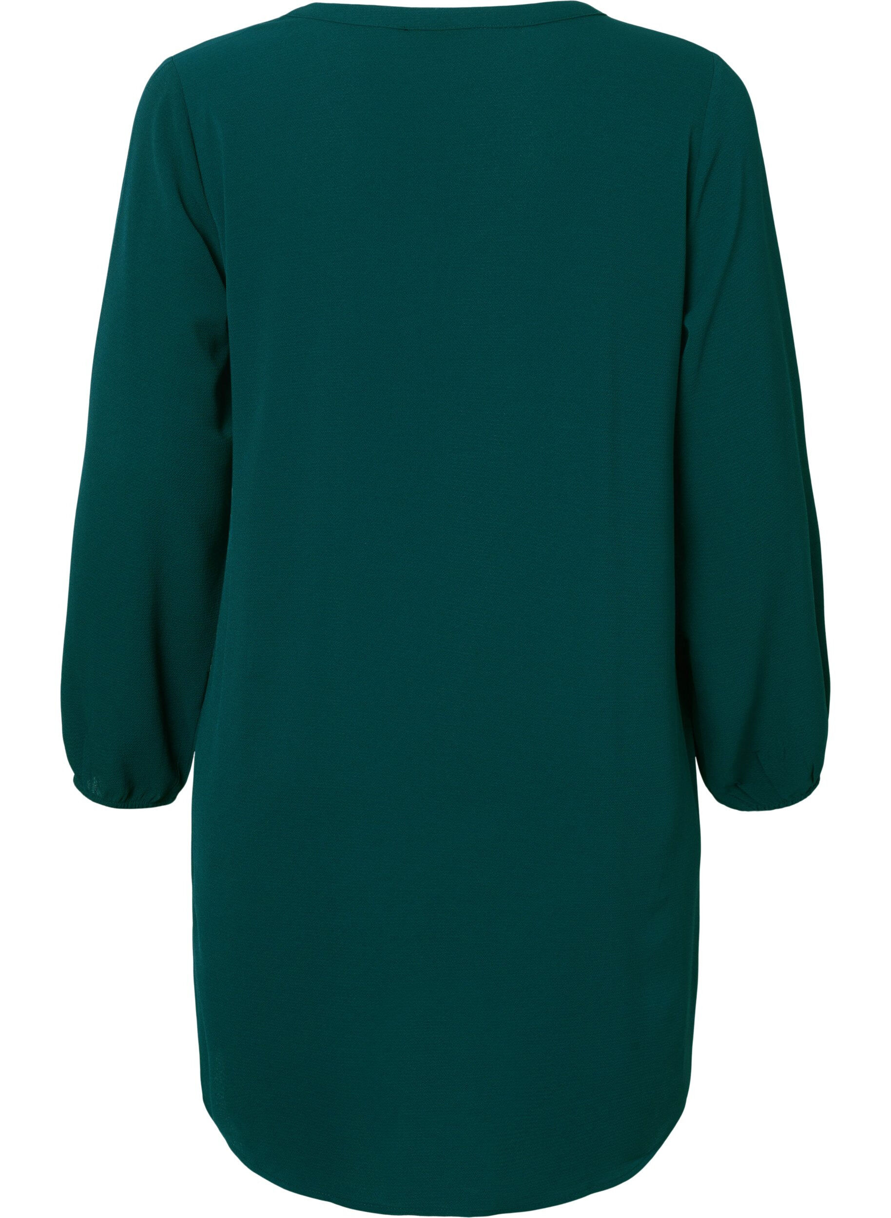 Zizzifashion Long-sleeved V-neck dress, Scarab, Packshot image number 1