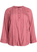 Blouse with tone-on-tone texture and buttons, Rose, Packshot image number 0