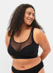 Soft bra with mesh, Black, Model image number 0