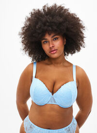 Molded lace bra with underwire, Clear Sky, Model