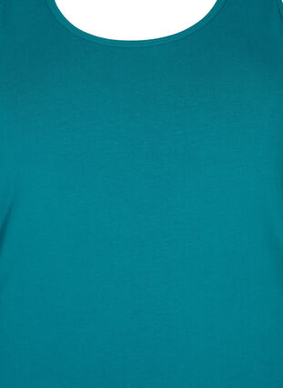 Solid color basic top in cotton, Deep Lake, Packshot image number 2