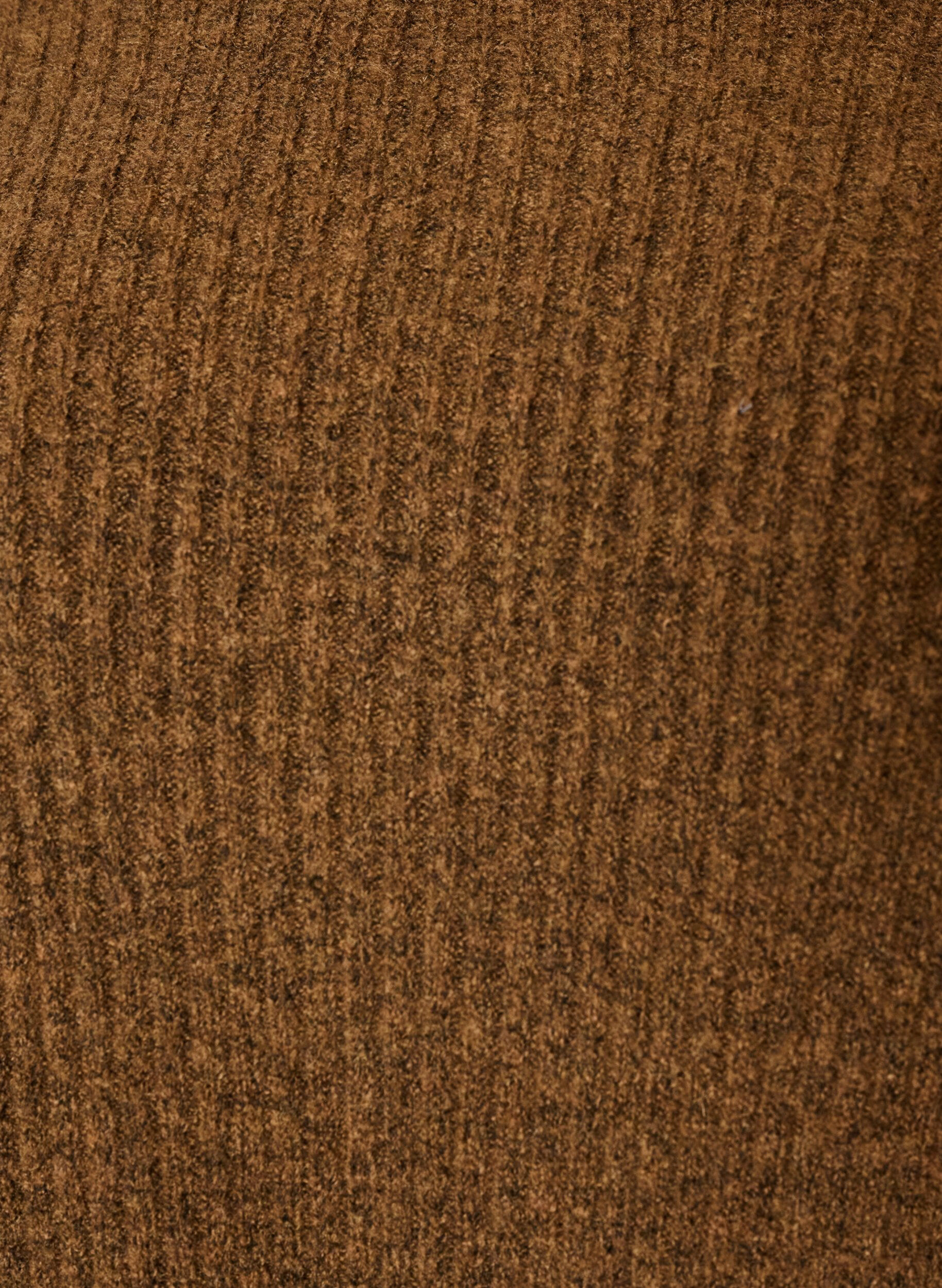 ZizzifashionRibbed jumper with balloon sleeves, Brown, Packshot image number 2