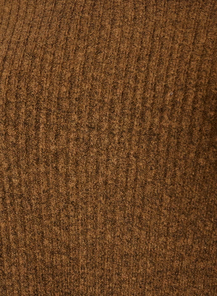 Ribbed jumper with balloon sleeves, Brown, Packshot image number 2