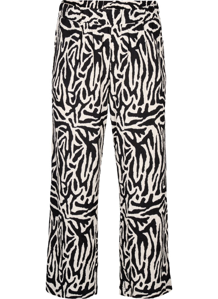 Trousers with zebra print, Black, Packshot image number 0