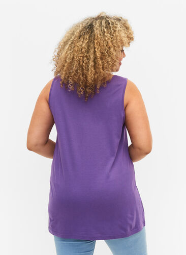 Top with a-shape and round neck, Deep Lavender, Model image number 1