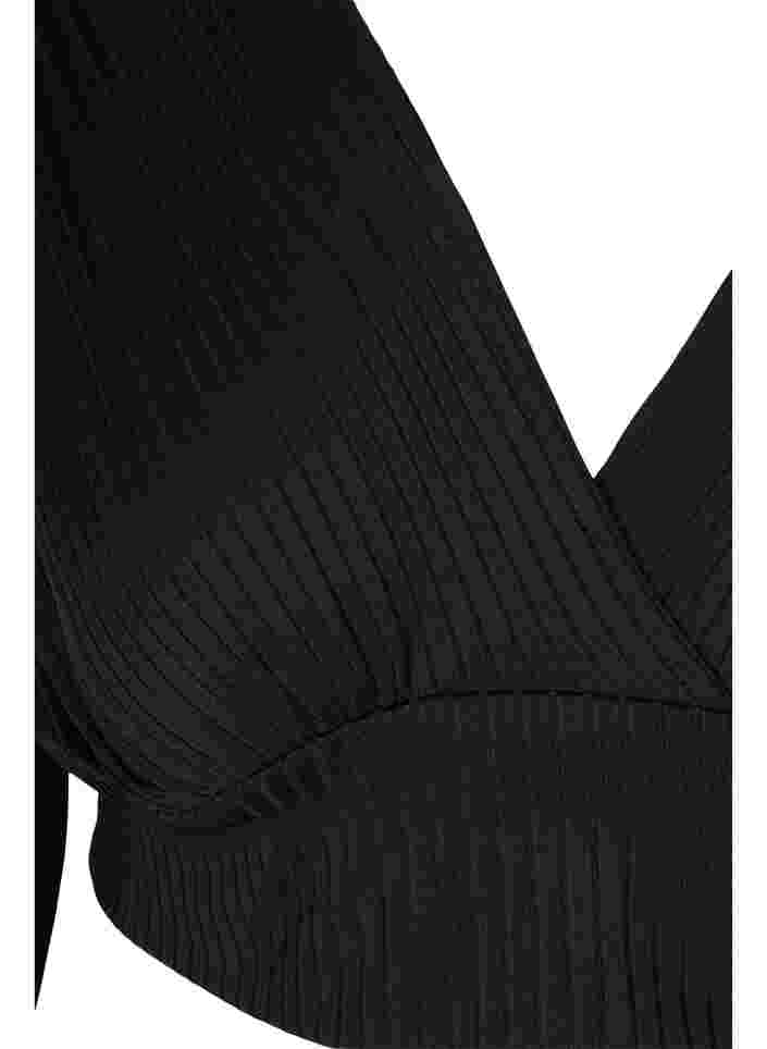 Crop top with long sleeves, Black, Packshot image number 2
