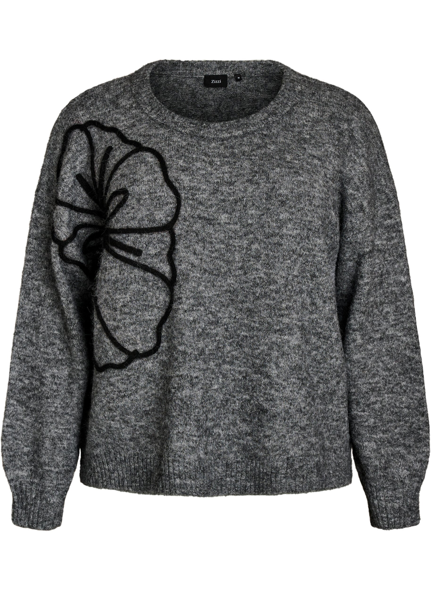 Jumper with flower appliqu&eacute;