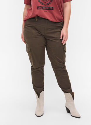 Trousers in cargo look with pockets, Tarmac, Model image number 2